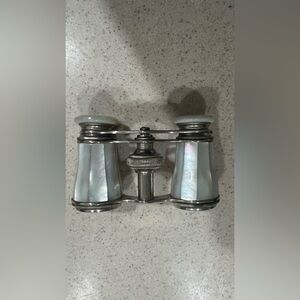 Vintage mother of pearl opera glasses with case